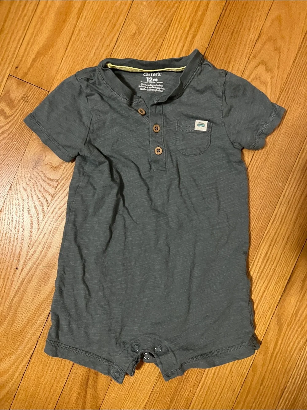 Carters Baby Short-Sleeve Romper Set - Light blue & Charcoal